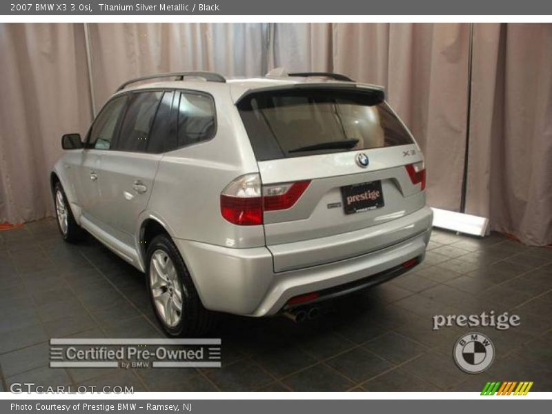 Titanium Silver Metallic / Black 2007 BMW X3 3.0si