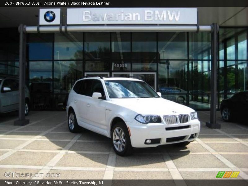 Alpine White / Black Nevada Leather 2007 BMW X3 3.0si
