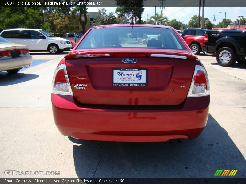 Redfire Metallic / Charcoal Black 2007 Ford Fusion SE