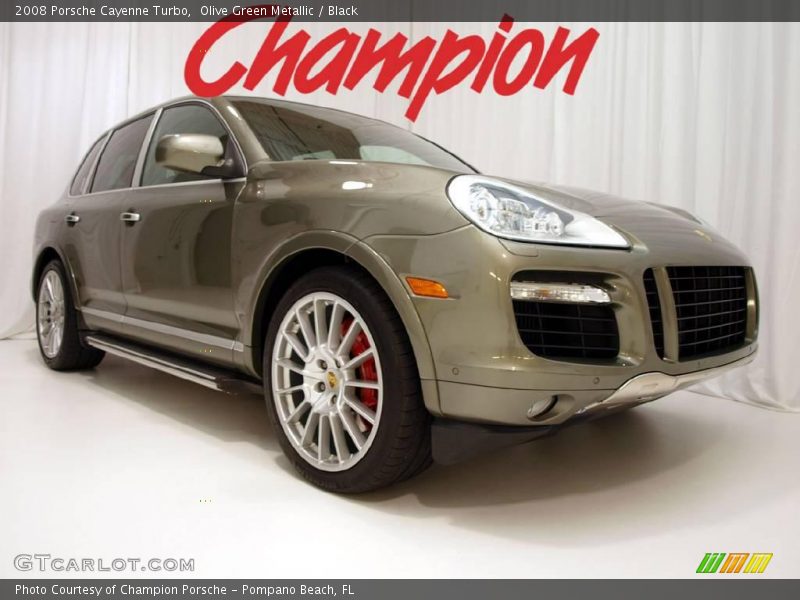 Olive Green Metallic / Black 2008 Porsche Cayenne Turbo