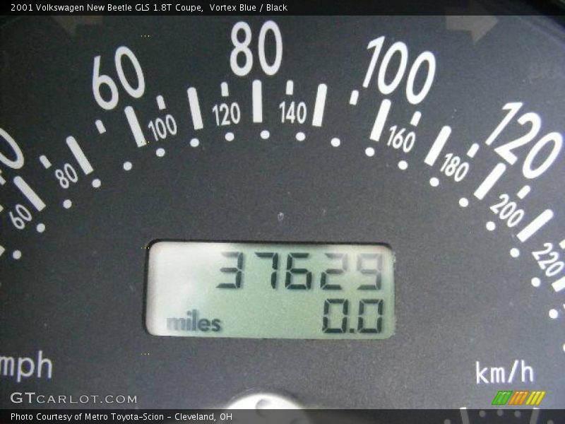 Vortex Blue / Black 2001 Volkswagen New Beetle GLS 1.8T Coupe