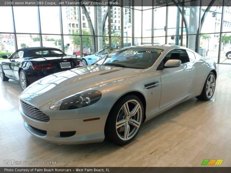 AM Titanium Silver / Obsidian Black 2008 Aston Martin DB9 Coupe