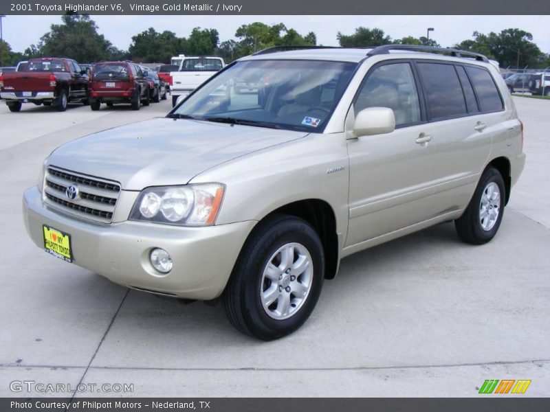 Vintage Gold Metallic / Ivory 2001 Toyota Highlander V6