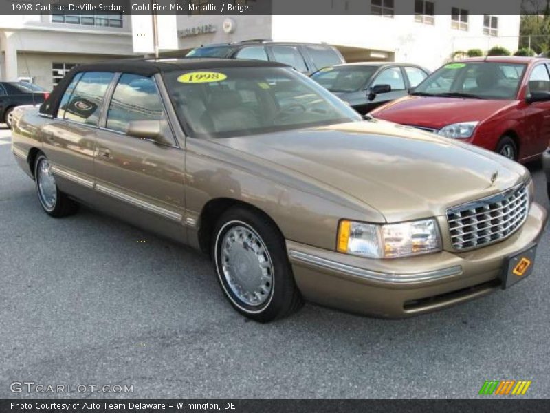 Gold Fire Mist Metallic / Beige 1998 Cadillac DeVille Sedan