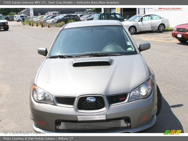 Steel Gray Metallic / Anthracite Black/Blue Alcantara 2006 Subaru Impreza WRX STi