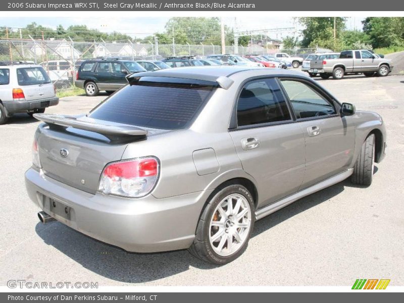 Steel Gray Metallic / Anthracite Black/Blue Alcantara 2006 Subaru Impreza WRX STi