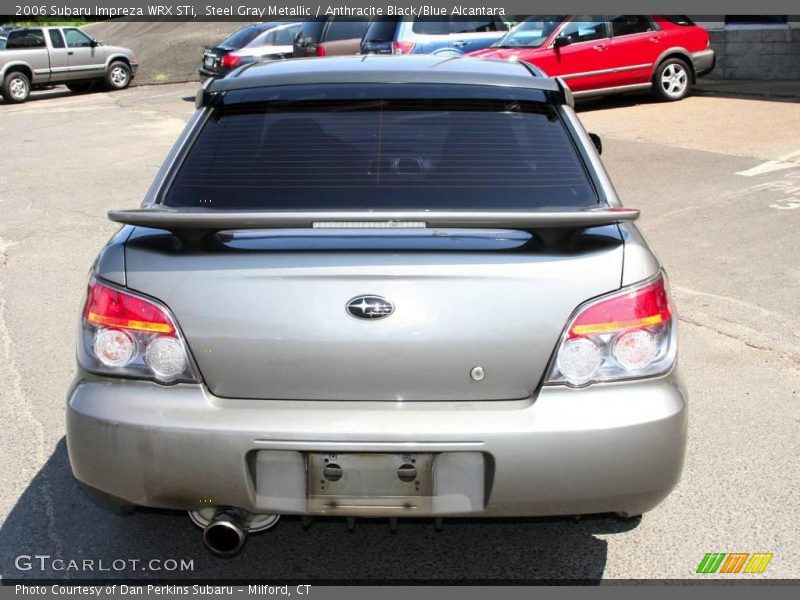 Steel Gray Metallic / Anthracite Black/Blue Alcantara 2006 Subaru Impreza WRX STi