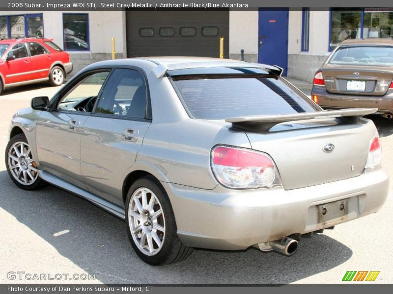 Steel Gray Metallic / Anthracite Black/Blue Alcantara 2006 Subaru Impreza WRX STi