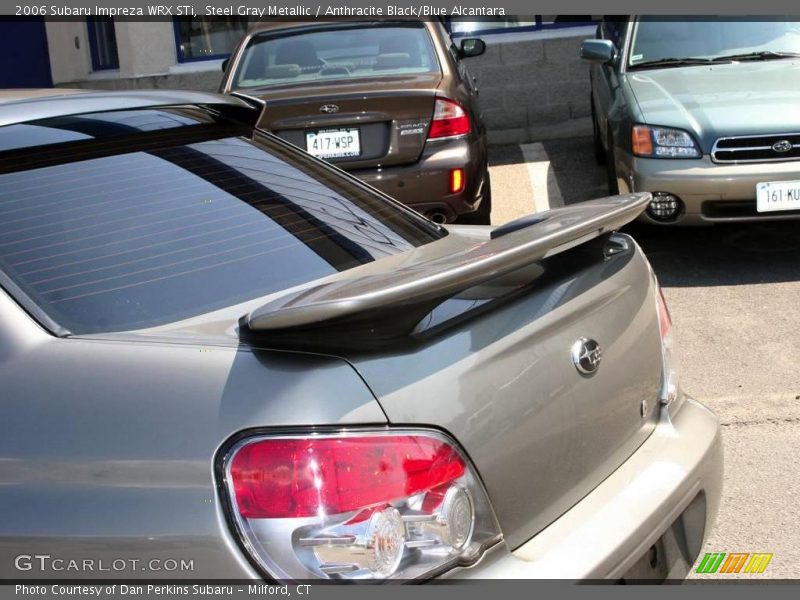 Steel Gray Metallic / Anthracite Black/Blue Alcantara 2006 Subaru Impreza WRX STi