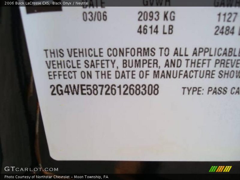 Black Onyx / Neutral 2006 Buick LaCrosse CXS