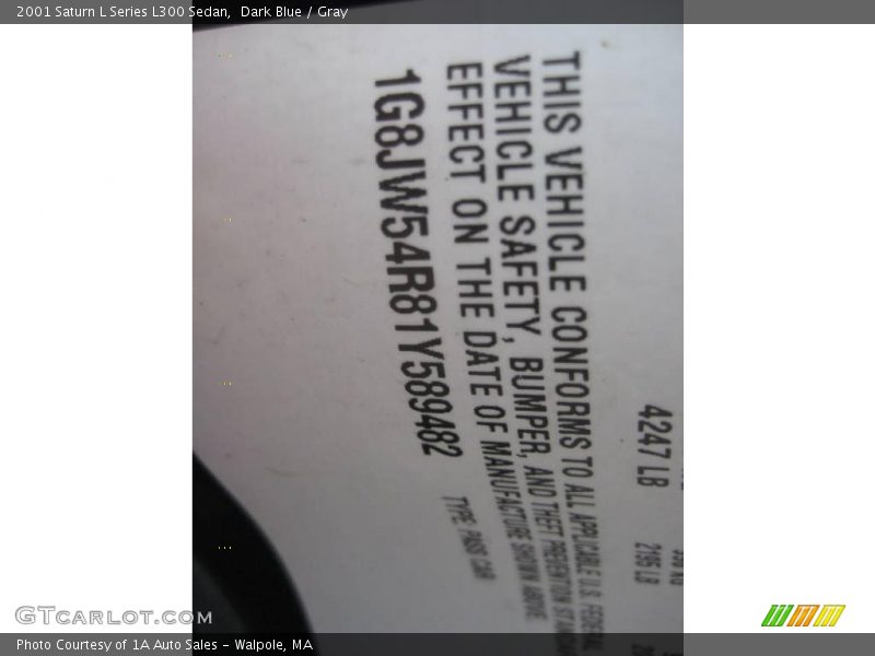 Dark Blue / Gray 2001 Saturn L Series L300 Sedan