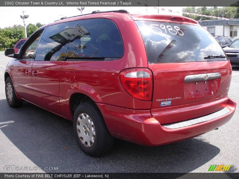 Inferno Red Tinted Pearlcoat / Taupe 2002 Chrysler Town & Country LX