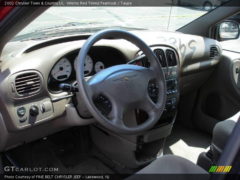 Inferno Red Tinted Pearlcoat / Taupe 2002 Chrysler Town & Country LX