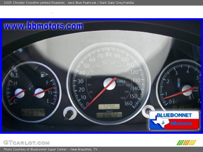 Aero Blue Pearlcoat / Dark Slate Grey/Vanilla 2005 Chrysler Crossfire Limited Roadster