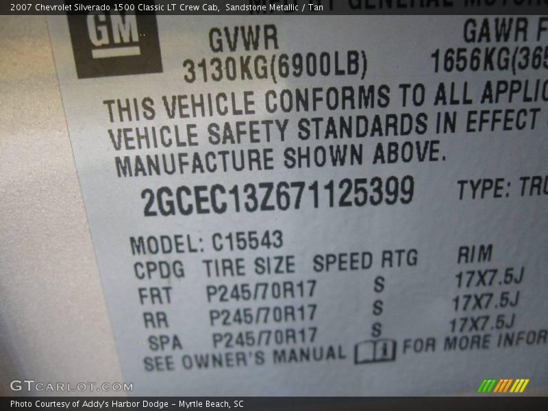 Sandstone Metallic / Tan 2007 Chevrolet Silverado 1500 Classic LT Crew Cab