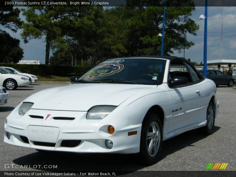 Bright White / Graphite 2000 Pontiac Sunfire GT Convertible