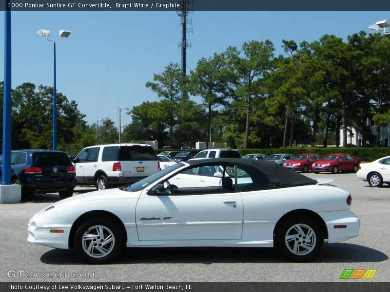 Bright White / Graphite 2000 Pontiac Sunfire GT Convertible