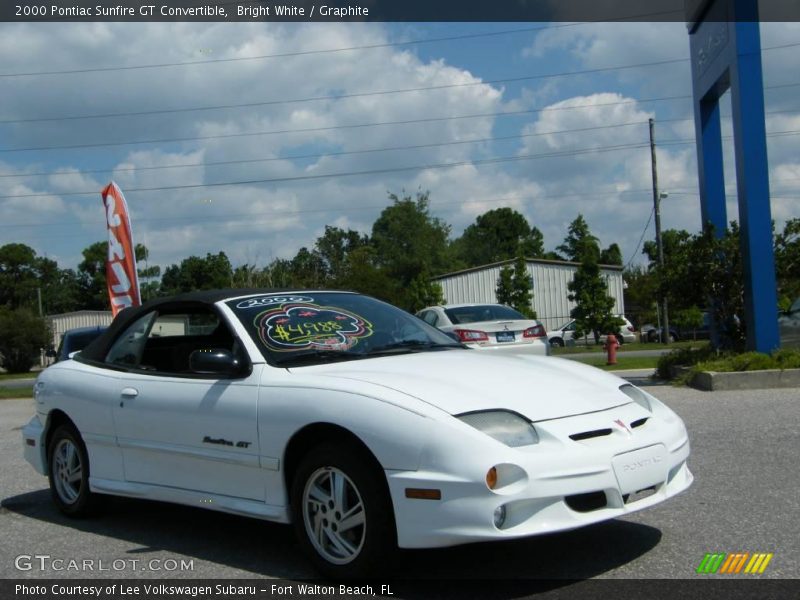 Bright White / Graphite 2000 Pontiac Sunfire GT Convertible