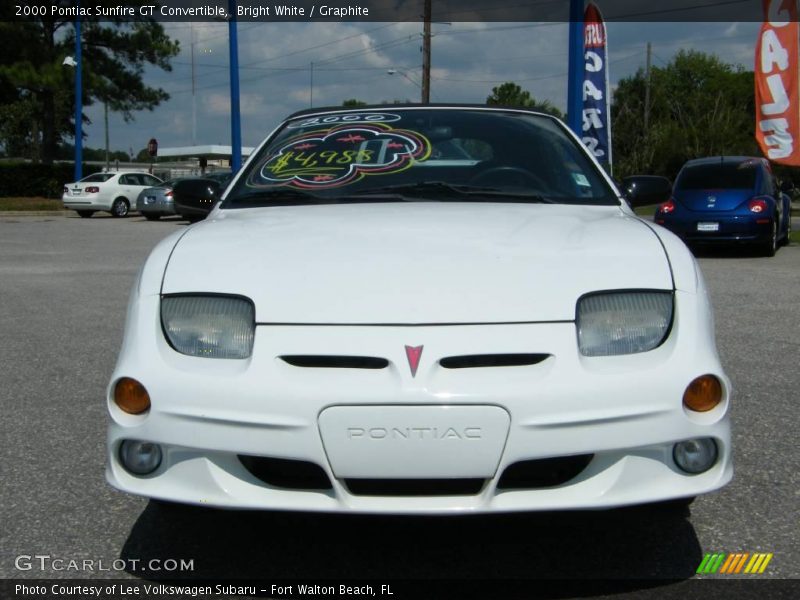 Bright White / Graphite 2000 Pontiac Sunfire GT Convertible