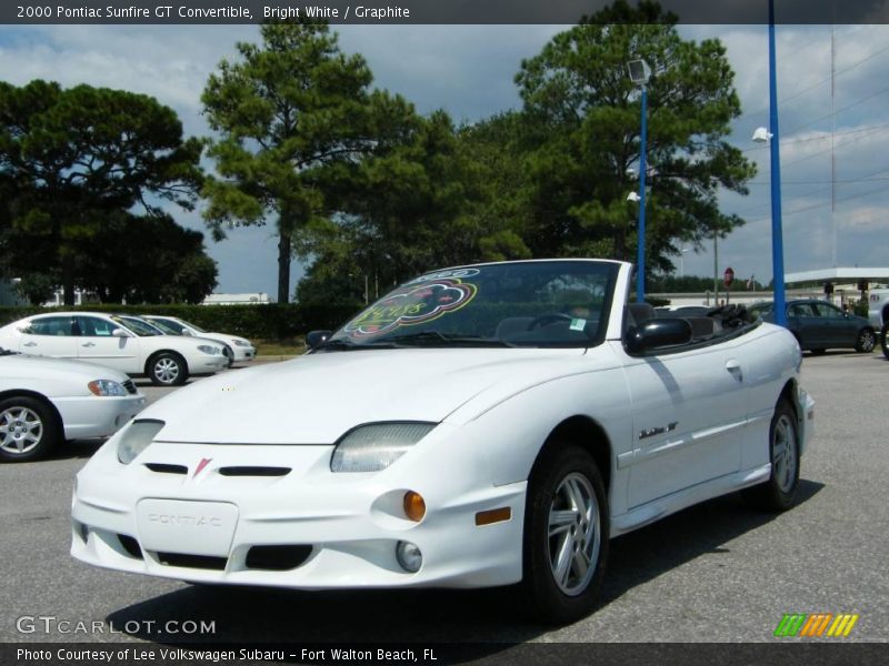 Bright White / Graphite 2000 Pontiac Sunfire GT Convertible