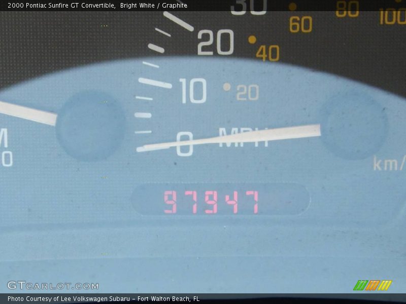Bright White / Graphite 2000 Pontiac Sunfire GT Convertible