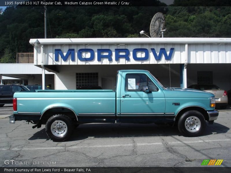 Medium Calypso Green Metallic / Gray 1995 Ford F150 XLT Regular Cab