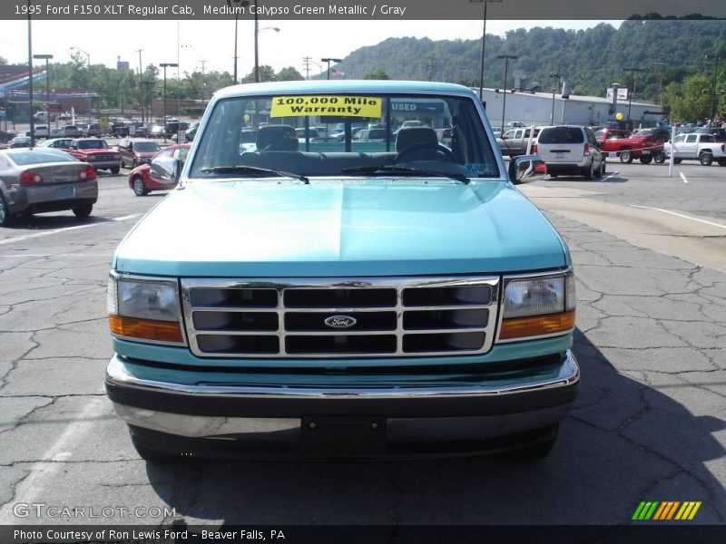 Medium Calypso Green Metallic / Gray 1995 Ford F150 XLT Regular Cab