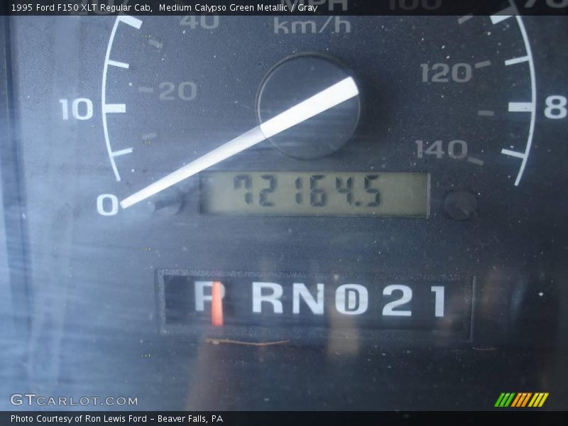 Medium Calypso Green Metallic / Gray 1995 Ford F150 XLT Regular Cab