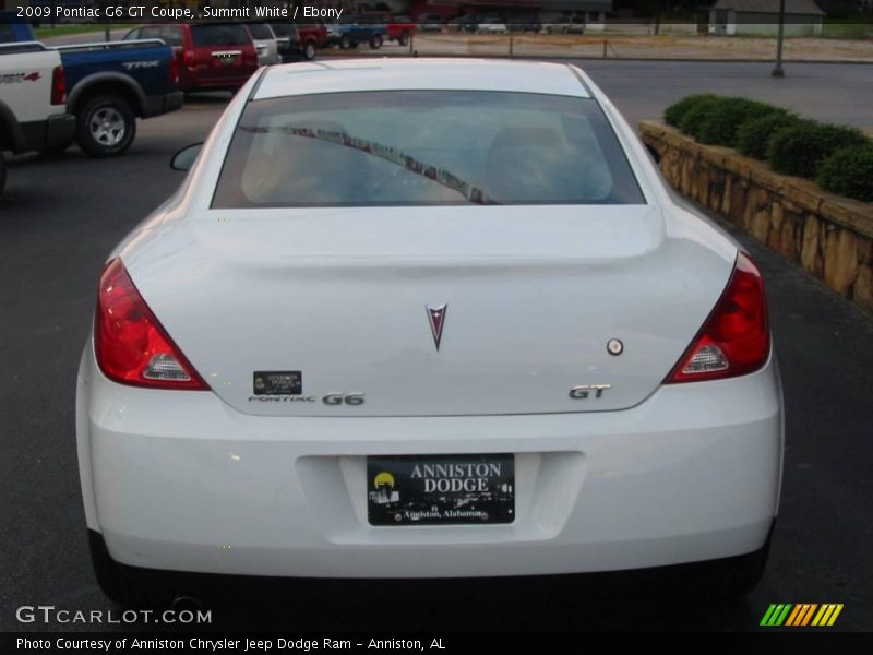 Summit White / Ebony 2009 Pontiac G6 GT Coupe