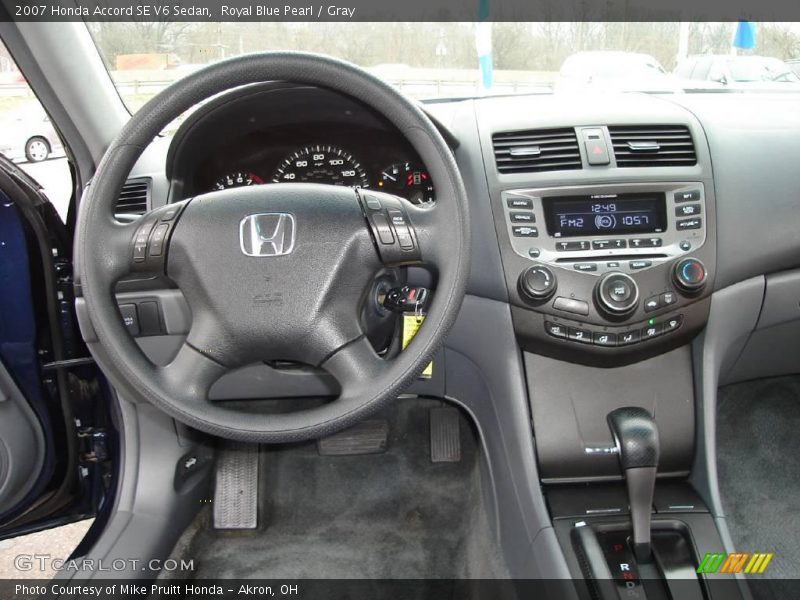 Royal Blue Pearl / Gray 2007 Honda Accord SE V6 Sedan
