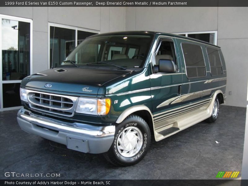 Deep Emerald Green Metallic / Medium Parchment 1999 Ford E Series Van E150 Custom Passenger