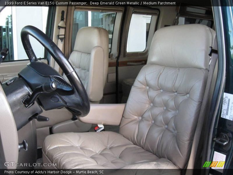 Deep Emerald Green Metallic / Medium Parchment 1999 Ford E Series Van E150 Custom Passenger