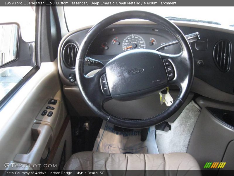 Deep Emerald Green Metallic / Medium Parchment 1999 Ford E Series Van E150 Custom Passenger