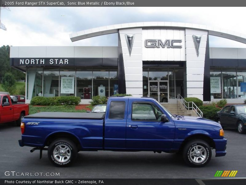 Sonic Blue Metallic / Ebony Black/Blue 2005 Ford Ranger STX SuperCab