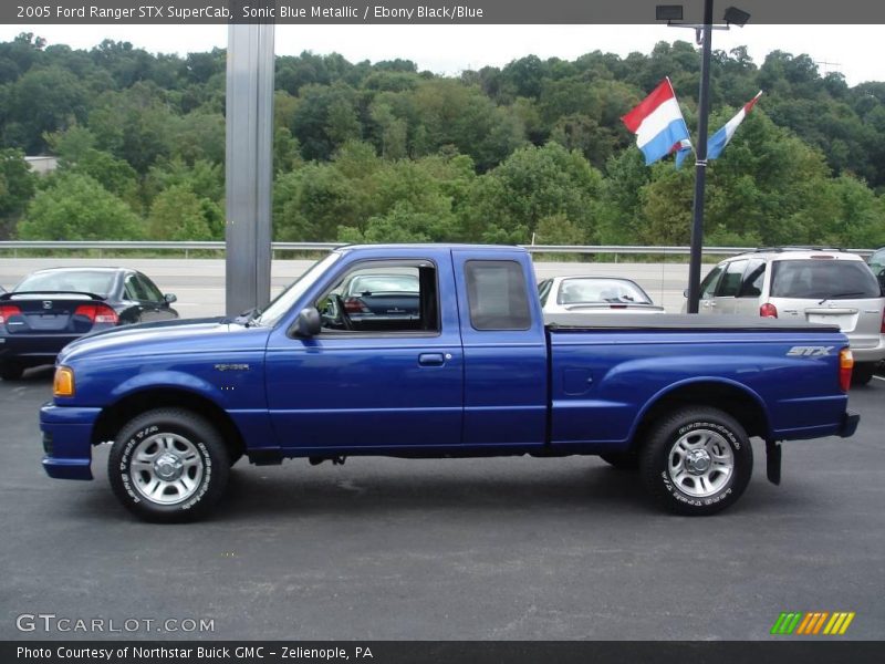 Sonic Blue Metallic / Ebony Black/Blue 2005 Ford Ranger STX SuperCab