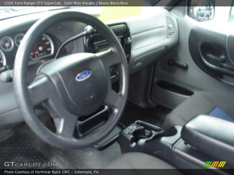 Sonic Blue Metallic / Ebony Black/Blue 2005 Ford Ranger STX SuperCab