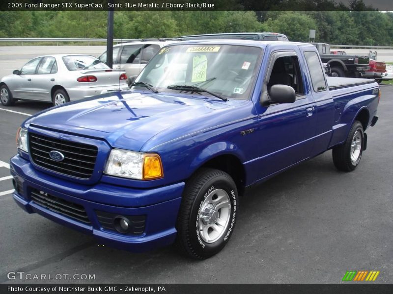 Sonic Blue Metallic / Ebony Black/Blue 2005 Ford Ranger STX SuperCab