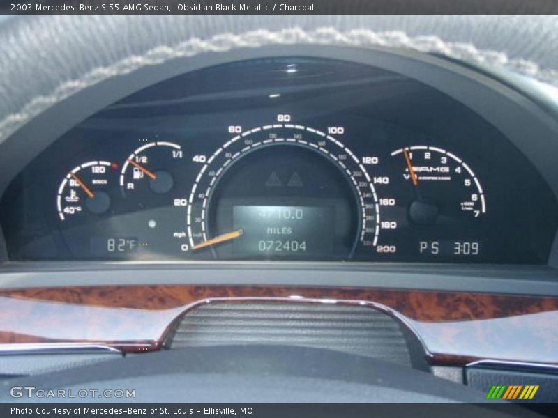Obsidian Black Metallic / Charcoal 2003 Mercedes-Benz S 55 AMG Sedan