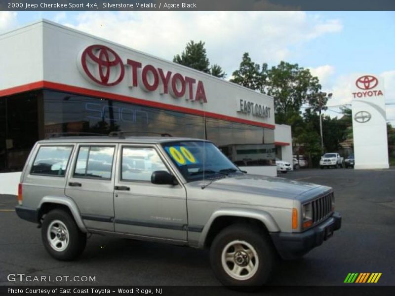 Silverstone Metallic / Agate Black 2000 Jeep Cherokee Sport 4x4