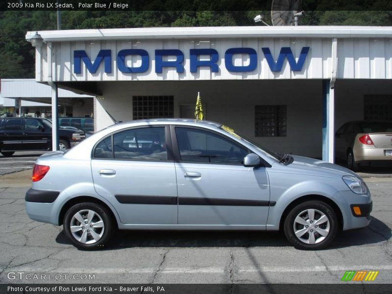 Polar Blue / Beige 2009 Kia Rio LX Sedan