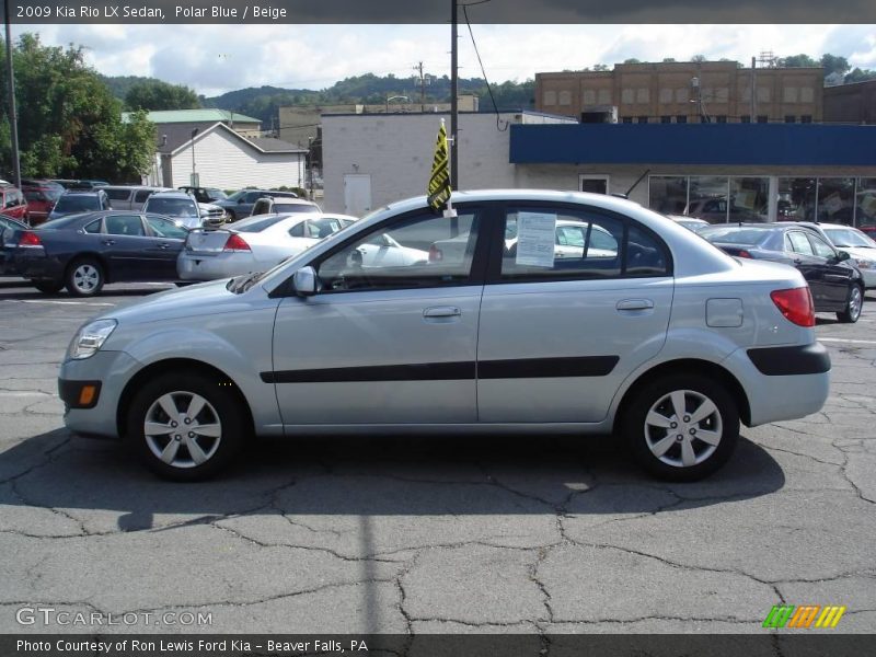 Polar Blue / Beige 2009 Kia Rio LX Sedan