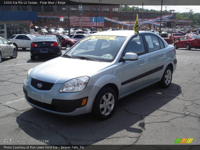Polar Blue / Beige 2009 Kia Rio LX Sedan