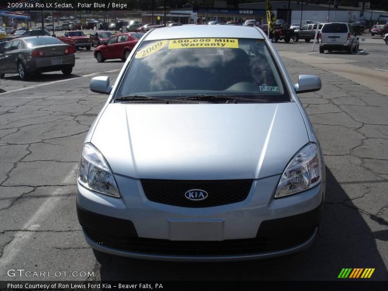 Polar Blue / Beige 2009 Kia Rio LX Sedan