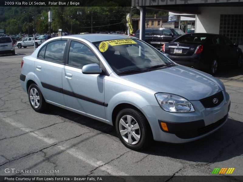 Polar Blue / Beige 2009 Kia Rio LX Sedan