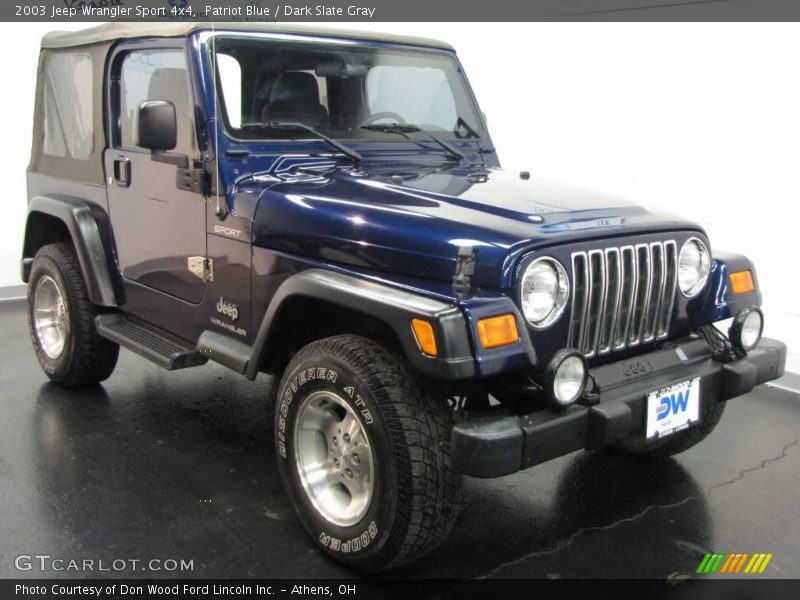 Patriot Blue / Dark Slate Gray 2003 Jeep Wrangler Sport 4x4