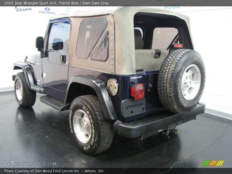 Patriot Blue / Dark Slate Gray 2003 Jeep Wrangler Sport 4x4