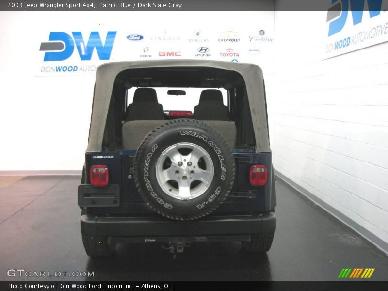 Patriot Blue / Dark Slate Gray 2003 Jeep Wrangler Sport 4x4