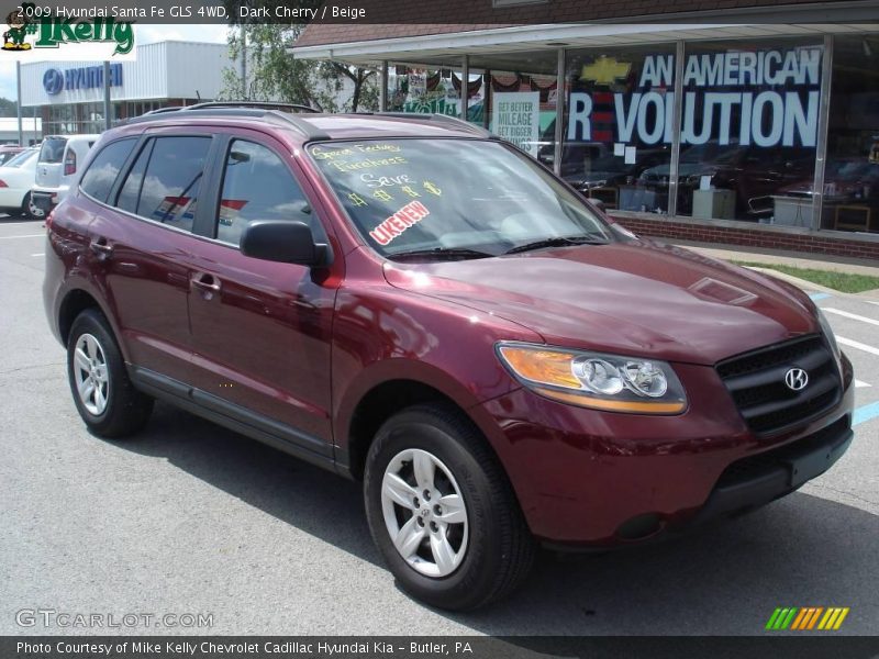 Dark Cherry / Beige 2009 Hyundai Santa Fe GLS 4WD