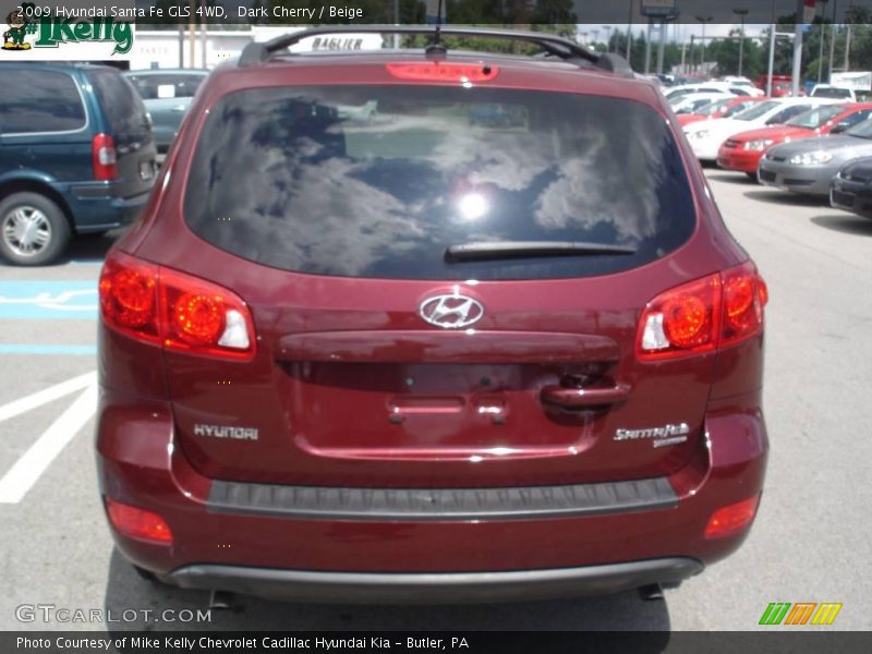 Dark Cherry / Beige 2009 Hyundai Santa Fe GLS 4WD