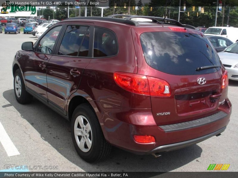 Dark Cherry / Beige 2009 Hyundai Santa Fe GLS 4WD